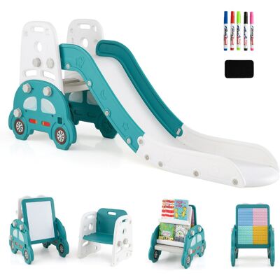 CostwayToboggan Convertible 5 en 1 pour Enfants Chevalet d'Art avec Tabouret Bibliothèque Tableau Magnétique Double Face & Support pour 3+ Ans Vert - Publicité CostwayToboggan Convertible 5 en 1 pour Enfants Chevalet d'Art avec Tabouret Bibliothèque Tableau Magnétique Double Face & Support pour 3+ Ans Vert - Publicité