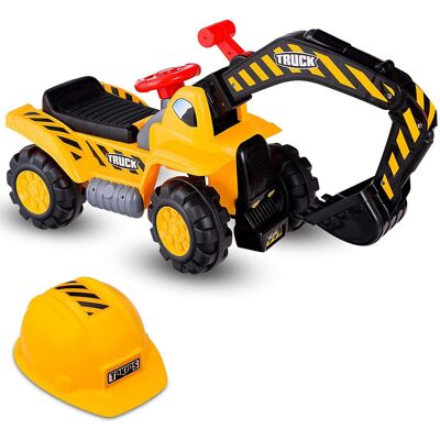 CostwayExcavatrice Tracteur Jouet pour Enfant Porteur de Quatre Pneus Vocal avec Casque de Sécurité - Publicité CostwayExcavatrice Tracteur Jouet pour Enfant Porteur de Quatre Pneus Vocal avec Casque de Sécurité - Publicité