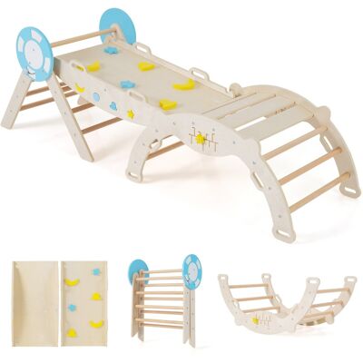 CostwayTriangle 7 en 1 Jouets d'Escalade pour Enfants avec Rampe Échelle et Arche Ensemble d'Escalade Montessori en Bois à Thème Nautique Naturel - Publicité CostwayTriangle 7 en 1 Jouets d'Escalade pour Enfants avec Rampe Échelle et Arche Ensemble d'Escalade Montessori en Bois à Thème Nautique Naturel - Publicité