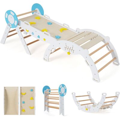 CostwayTriangle 7 en 1 Jouets d'Escalade pour Enfants avec Rampe Échelle et Arche Ensemble d'Escalade Montessori en Bois à Thème Nautique Blanc - Publicité CostwayTriangle 7 en 1 Jouets d'Escalade pour Enfants avec Rampe Échelle et Arche Ensemble d'Escalade Montessori en Bois à Thème Nautique Blanc - Publicité