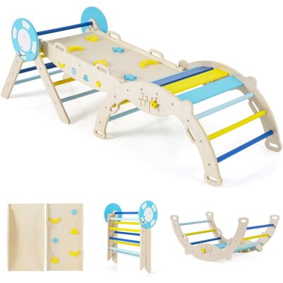 CostwayTriangle 7 en 1 Jouets d'Escalade pour Enfants avec Rampe Échelle et Arche Ensemble d'Escalade Montessori en Bois à Thème Nautique Macaron - Publicité CostwayTriangle 7 en 1 Jouets d'Escalade pour Enfants avec Rampe Échelle et Arche Ensemble d'Escalade Montessori en Bois à Thème Nautique Macaron - Publicité