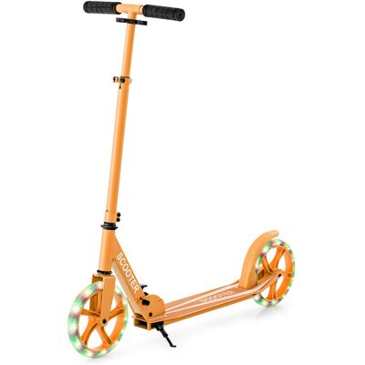 CostwayTrottinette Enfant Pliable avec 2 Roues Clignotantes&Guidon Réglable Trottinette Freestyle avec Plateforme Antidérapante Charge 110kg Orange - Publicité CostwayTrottinette Enfant Pliable avec 2 Roues Clignotantes&Guidon Réglable Trottinette Freestyle avec Plateforme Antidérapante Charge 110kg Orange - Publicité