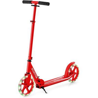 CostwayTrottinette Enfant Pliable avec 2 Roues Clignotantes&Guidon Réglable Trottinette Freestyle avec Plateforme Antidérapante Charge 110kg Rouge - Publicité CostwayTrottinette Enfant Pliable avec 2 Roues Clignotantes&Guidon Réglable Trottinette Freestyle avec Plateforme Antidérapante Charge 110kg Rouge - Publicité