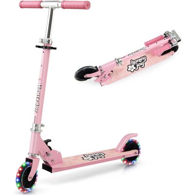CostwayTrottinette Enfant Pliable 2 Roues Clignotantes Automatiques Rose - Publicité CostwayTrottinette Enfant Pliable 2 Roues Clignotantes Automatiques Rose - Publicité