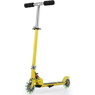 CostwayTrottinette Enfant 2 Roues Patinette Enfant Pliable Scooter Enfant Kick avec LED Lumière Hauteur Réglable Jaune - Publicité CostwayTrottinette Enfant 2 Roues Patinette Enfant Pliable Scooter Enfant Kick avec LED Lumière Hauteur Réglable Jaune - Publicité