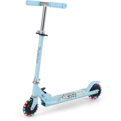 CostwayTrottinette Enfant Pliable 2 Roues Clignotantes Automatiques Hauteur Réglable Poignée TPR Alliage d'Aluminium 3-8 Ans Bleu Clair - Publicité CostwayTrottinette Enfant Pliable 2 Roues Clignotantes Automatiques Hauteur Réglable Poignée TPR Alliage d'Aluminium 3-8 Ans Bleu Clair - Publicité