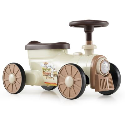 CostwayVoiture à Enfourcher avec Volant Bouton de Sifflet de Train Espace de Rangement sous le Siège Jouet pour 19-36 Mois 61 x 30 x 38 cm Beige - Publicité CostwayVoiture à Enfourcher avec Volant Bouton de Sifflet de Train Espace de Rangement sous le Siège Jouet pour 19-36 Mois 61 x 30 x 38 cm Beige - Publicité