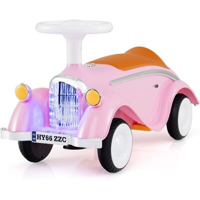 CostwayVoiture Porteur Enfant avec Volant Klaxon Phares à LED sous le Siège Voiture Rétro avec Roues Silencieuses pour 19-36 Mois Rose - Publicité CostwayVoiture Porteur Enfant avec Volant Klaxon Phares à LED sous le Siège Voiture Rétro avec Roues Silencieuses pour 19-36 Mois Rose - Publicité