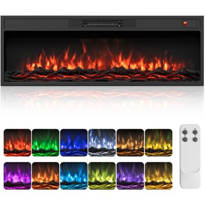 CostwayCheminée Électrique Encastrable avec Télécommande 1500W Cheminée Murale Décorative avec Effet Flamme Réaliste Luminosité 101.5*13*35 cm - Publicité CostwayCheminée Électrique Encastrable avec Télécommande 1500W Cheminée Murale Décorative avec Effet Flamme Réaliste Luminosité 101.5*13*35 cm - Publicité