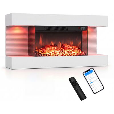 CostwayCheminée Électrique Murale Flammes 12 Couleurs & Crépitement Télécommande Cheminée Électrique Puissance de Chauffage 750/1500 W Blanc - Publicité CostwayCheminée Électrique Murale Flammes 12 Couleurs & Crépitement Télécommande Cheminée Électrique Puissance de Chauffage 750/1500 W Blanc - Publicité