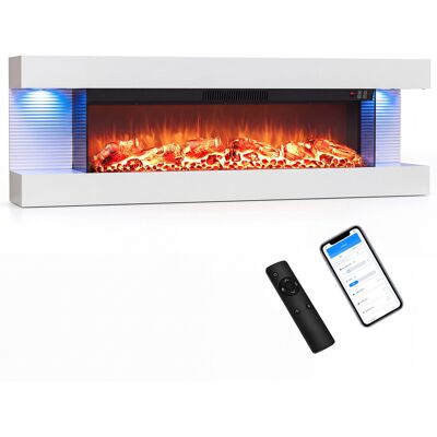 CostwayCheminée Électrique Murale Puissance de Chauffage 750W Flammes 12 Couleurs & Crépitement Télécommande et Écran Tactile Blanc - Publicité CostwayCheminée Électrique Murale Puissance de Chauffage 750W Flammes 12 Couleurs & Crépitement Télécommande et Écran Tactile Blanc - Publicité