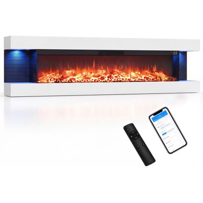 CostwayCheminée Électrique Puissance de Chauffage 750/1500 W Cheminée Électrique Murale Flammes 12 Couleurs & Crépitement Télécommande Blanc - Publicité CostwayCheminée Électrique Puissance de Chauffage 750/1500 W Cheminée Électrique Murale Flammes 12 Couleurs & Crépitement Télécommande Blanc - Publicité