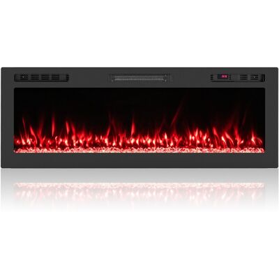 Costway50" Cheminée Électrique Compatible Alexa & Google Assistant Montage Mural et Encastré Chauffage 750W/1500W avec Télécommande/APP Noir - Publicité Costway50" Cheminée Électrique Compatible Alexa & Google Assistant Montage Mural et Encastré Chauffage 750W/1500W avec Télécommande/APP Noir - Publicité