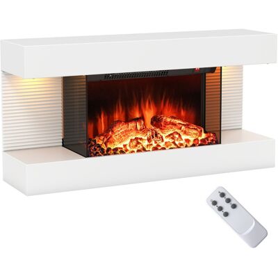 CostwayCheminée Électrique Murale à 3 Côtés avec Manteau Flottant Chauffage 750W/1500W avec Lumières LED 12 Couleurs de Flamme Minuterie 8H Blanc - Publicité CostwayCheminée Électrique Murale à 3 Côtés avec Manteau Flottant Chauffage 750W/1500W avec Lumières LED 12 Couleurs de Flamme Minuterie 8H Blanc - Publicité