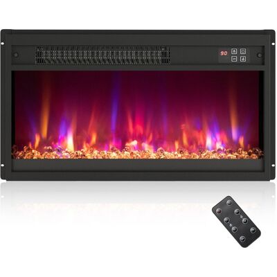 CostwayInsert de Cheminée Électrique 23" Chauffage Cheminée Encastré 1500W avec Télécommande Minuterie 0,5-9H Couleur de Flamme Noir - Publicité CostwayInsert de Cheminée Électrique 23" Chauffage Cheminée Encastré 1500W avec Télécommande Minuterie 0,5-9H Couleur de Flamme Noir - Publicité