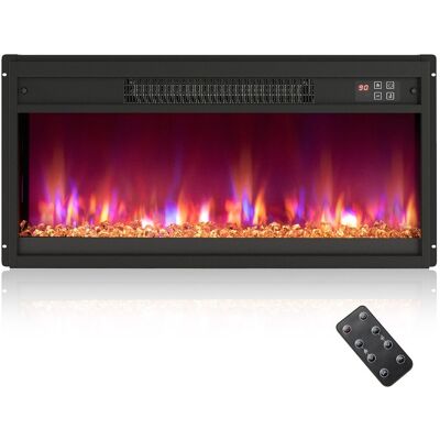 CostwayInsert de Cheminée Électrique 26" Chauffage Cheminée Encastré 1500W avec Télécommande Minuterie 0,5-9H Couleur de Flamme Noir - Publicité CostwayInsert de Cheminée Électrique 26" Chauffage Cheminée Encastré 1500W avec Télécommande Minuterie 0,5-9H Couleur de Flamme Noir - Publicité
