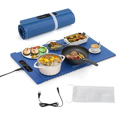 CostwayTapis Chauffant Électrique pour Aliments Plateau en Silicone Enroulable avec Chauffage Rapide Température & Minuterie Réglables Bleu - Publicité CostwayTapis Chauffant Électrique pour Aliments Plateau en Silicone Enroulable avec Chauffage Rapide Température & Minuterie Réglables Bleu - Publicité
