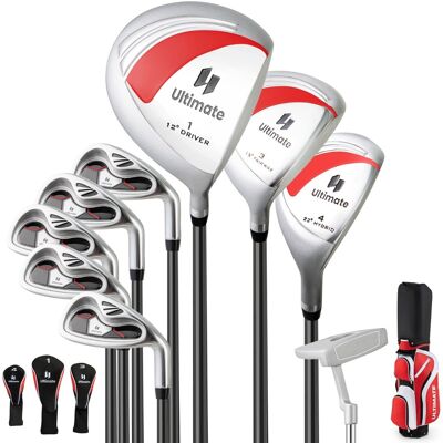 CostwayEnsemble de Golf Complet pour Femmes Comprend 460CC #1 Driver #3 Fairway #4 Hybride #6 #7 #8 #9 & #P Fers Putter 3 Protèges-Chef Rouge - Publicité CostwayEnsemble de Golf Complet pour Femmes Comprend 460CC #1 Driver #3 Fairway #4 Hybride #6 #7 #8 #9 & #P Fers Putter 3 Protèges-Chef Rouge - Publicité