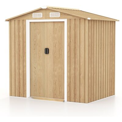 CostwayAbri de Jardin 2.3 en Acier Galvanisé Anti-UV 196x142x186cm Cabane de Jardin Exterieur 3.7m³ avec Porte Coulissante Rampe Naturel - Publicité CostwayAbri de Jardin 2.3 en Acier Galvanisé Anti-UV 196x142x186cm Cabane de Jardin Exterieur 3.7m³ avec Porte Coulissante Rampe Naturel - Publicité