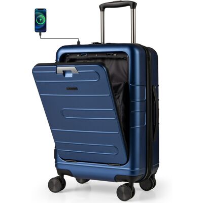 CostwayBagage à Main avec Verrouillage de Sécurité Valise Coque Rigide Légère en Pc avec Poche Port USB Table Pliable Roulettes Bleu Foncé - Publicité CostwayBagage à Main avec Verrouillage de Sécurité Valise Coque Rigide Légère en Pc avec Poche Port USB Table Pliable Roulettes Bleu Foncé - Publicité