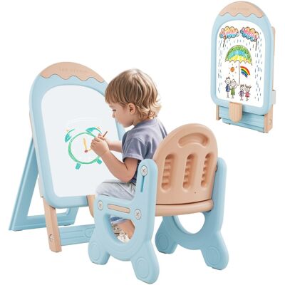 CostwayChevalet D'art pour Enfants avec Chaise Réglable en Hauteur et Pliable avec Tableau Blanc et Boîte de Rangement Patins Antidérapants Bleu - Publicité CostwayChevalet D'art pour Enfants avec Chaise Réglable en Hauteur et Pliable avec Tableau Blanc et Boîte de Rangement Patins Antidérapants Bleu - Publicité