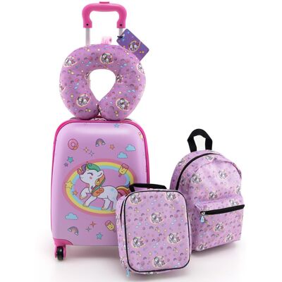 Costway - Valise Enfants à Roulettes 16in - Sac à Dos 13in - Ensemble de Bagages - Publicité Costway - Valise Enfants à Roulettes 16in - Sac à Dos 13in - Ensemble de Bagages - Publicité