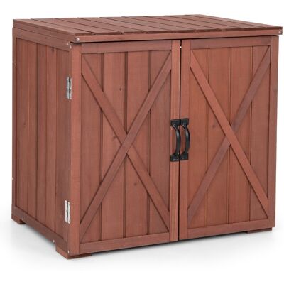 CostwayArmoire de Rangement en Bois de Sapin avec 2 Portes Magnétiques et Poignées de Porte pour Jardin Patio Arrière-cour Marron - Publicité CostwayArmoire de Rangement en Bois de Sapin avec 2 Portes Magnétiques et Poignées de Porte pour Jardin Patio Arrière-cour Marron - Publicité