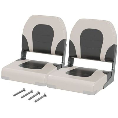 CostwaySiège de Bateau Pliante Lot de 2 Assise et Dossier Rembourrés Siège de Pêche avec 4 Boulons Cuir Synthétique Imperméable Gris - Publicité CostwaySiège de Bateau Pliante Lot de 2 Assise et Dossier Rembourrés Siège de Pêche avec 4 Boulons Cuir Synthétique Imperméable Gris - Publicité