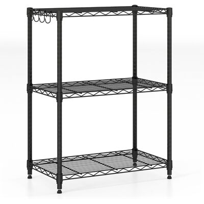CostwayUnité de Rangement en Métal à 3 Niveaux Étagère Utilitaire Réglable Robuste avec Grille en Fil en Forme de V Supportant 204KG Noir - Publicité CostwayUnité de Rangement en Métal à 3 Niveaux Étagère Utilitaire Réglable Robuste avec Grille en Fil en Forme de V Supportant 204KG Noir - Publicité