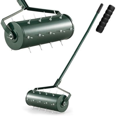 CostwayScarificateur Gazon Manuel avec Poignée &Rouleau à Pointes Rotatives Rouleau Aérateur Gazon de Pelouse en Métal 5.5L 45x128CM Vert - Publicité CostwayScarificateur Gazon Manuel avec Poignée &Rouleau à Pointes Rotatives Rouleau Aérateur Gazon de Pelouse en Métal 5.5L 45x128CM Vert - Publicité