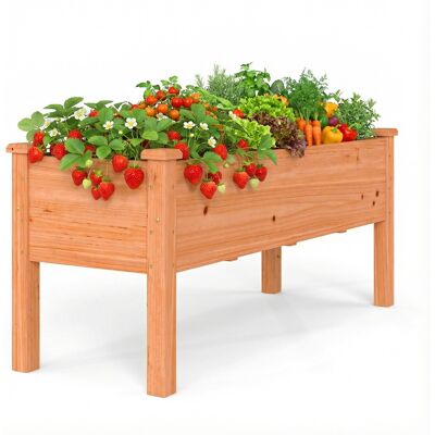 CostwayJardinière Surélevée en Bois Carré Potager sur Pied avec 5 Trous de Drainage 120x43,5x51CM Orange - Publicité CostwayJardinière Surélevée en Bois Carré Potager sur Pied avec 5 Trous de Drainage 120x43,5x51CM Orange - Publicité