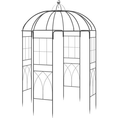 CostwayArche de Jardin en Forme de Cage à Oiseaux Arche Décorative Métallique avec Treillis pour Rosiers Vignes Plantes Noir - Publicité CostwayArche de Jardin en Forme de Cage à Oiseaux Arche Décorative Métallique avec Treillis pour Rosiers Vignes Plantes Noir - Publicité