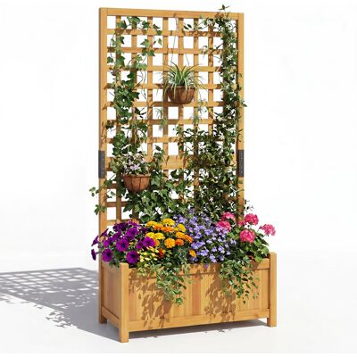 CostwayJardinière avec Treillis en Bois Bac à Fleurs Surélevé avec Trous de Drainage Fond Amovible Jardinière Brise-Vue 76 x 32 x 143 cm Orange - Publicité CostwayJardinière avec Treillis en Bois Bac à Fleurs Surélevé avec Trous de Drainage Fond Amovible Jardinière Brise-Vue 76 x 32 x 143 cm Orange - Publicité