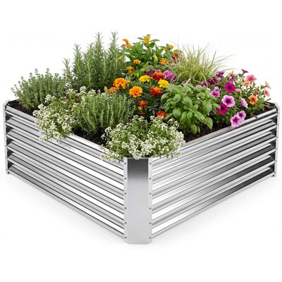 CostwayJardiniere en Acier Galvanisé Carré Potager en Métal sans Fond pour Balcon Terrasse Cour Jardin Bac à Fleurs 124,5 x 124,5 x 44,5 cm Argent - Publicité CostwayJardiniere en Acier Galvanisé Carré Potager en Métal sans Fond pour Balcon Terrasse Cour Jardin Bac à Fleurs 124,5 x 124,5 x 44,5 cm Argent - Publicité