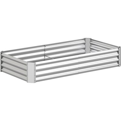 CostwayJardiniere en Acier Galvanisé Carré Potager en Métal sans Fond pour Balcon Terrasse Cour Jardin Bac à Fleurs 179,5 x 92 x 29,5 cm Argent - Publicité CostwayJardiniere en Acier Galvanisé Carré Potager en Métal sans Fond pour Balcon Terrasse Cour Jardin Bac à Fleurs 179,5 x 92 x 29,5 cm Argent - Publicité