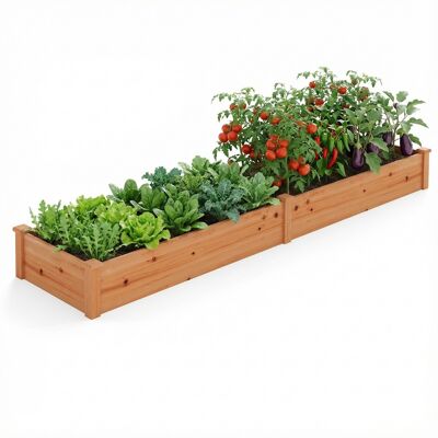 CostwayCarré Potager de Jardin Rectangulaire en Bois de Sapin 240x60x25CM Jardinière Surélevée avec Base Ouverte pour Fruits Légume Orange - Publicité CostwayCarré Potager de Jardin Rectangulaire en Bois de Sapin 240x60x25CM Jardinière Surélevée avec Base Ouverte pour Fruits Légume Orange - Publicité
