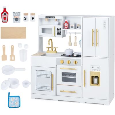CostwayCuisine Enfant de 3 Ans+ avec Lumière et Effet Sonore Cuisine de Jeu Enfants avec Cafetière Four Evier Micro-Ondes Réfrigérateur Blanc - Publicité CostwayCuisine Enfant de 3 Ans+ avec Lumière et Effet Sonore Cuisine de Jeu Enfants avec Cafetière Four Evier Micro-Ondes Réfrigérateur Blanc - Publicité