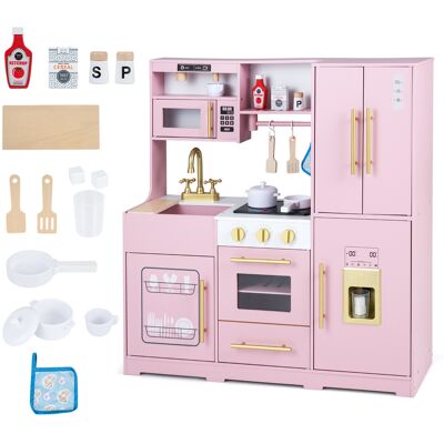 CostwayCuisine Enfant de 3 Ans+ avec Lumière et Effet Sonore Cuisine de Jeu Enfants avec Cafetière Four Evier Micro-Ondes Réfrigérateur Rose - Publicité CostwayCuisine Enfant de 3 Ans+ avec Lumière et Effet Sonore Cuisine de Jeu Enfants avec Cafetière Four Evier Micro-Ondes Réfrigérateur Rose - Publicité
