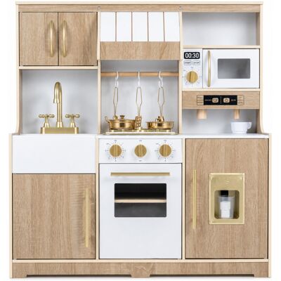CostwayCuisine de Jeu en Bois pour Enfant 3+ Ans 84 x 30 x 90 cm Jeu Imitation avec Évier & Robinet Plaques de Cuisson Machine à Glaçons Naturel - Publicité CostwayCuisine de Jeu en Bois pour Enfant 3+ Ans 84 x 30 x 90 cm Jeu Imitation avec Évier & Robinet Plaques de Cuisson Machine à Glaçons Naturel - Publicité