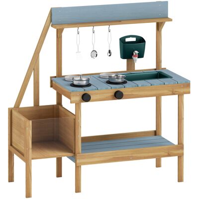 CostwayCuisine en Bois Cuisine Enfant Exterieur avec Évier Accessoires Plaque de Cuisson Étagère de Rangement Pots de Plantation pour 3+ Ans Bleu - Publicité CostwayCuisine en Bois Cuisine Enfant Exterieur avec Évier Accessoires Plaque de Cuisson Étagère de Rangement Pots de Plantation pour 3+ Ans Bleu - Publicité