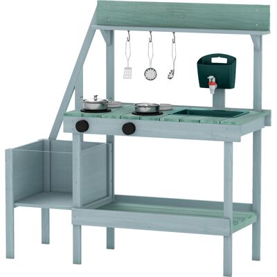 CostwayCuisine en Bois Cuisine Enfant Exterieur avec Évier Accessoires Plaque de Cuisson Étagère de Rangement Pots de Plantation pour 3+ Ans Vert - Publicité CostwayCuisine en Bois Cuisine Enfant Exterieur avec Évier Accessoires Plaque de Cuisson Étagère de Rangement Pots de Plantation pour 3+ Ans Vert - Publicité
