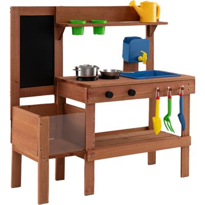 CostwayCuisine en Boue Enfant Cuisine de Jeu d Extérieur avec Bac de Culture Évier Robinet et Réservoir d Eau Tableau Noir pour 3+ Ans Naturel - Publicité CostwayCuisine en Boue Enfant Cuisine de Jeu d Extérieur avec Bac de Culture Évier Robinet et Réservoir d Eau Tableau Noir pour 3+ Ans Naturel - Publicité