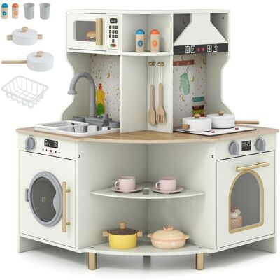CostwayCuisine de Jeu pour Enfants Cuisine d'Angle en Bois avec Robinet et Évier Fonctionnels Micro-ondes et Lave-vaisselle pour 3 Ans Beige - Publicité CostwayCuisine de Jeu pour Enfants Cuisine d'Angle en Bois avec Robinet et Évier Fonctionnels Micro-ondes et Lave-vaisselle pour 3 Ans Beige - Publicité