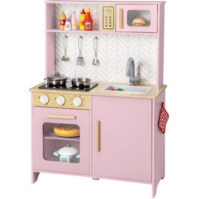 CostwayCuisine de Jeu en Bois pour Enfants Lumières Sons Micro-Ondes Cuisinières Evier Four et Accessoires de Cuisine pour les 3+ Ans Rose - Publicité CostwayCuisine de Jeu en Bois pour Enfants Lumières Sons Micro-Ondes Cuisinières Evier Four et Accessoires de Cuisine pour les 3+ Ans Rose - Publicité