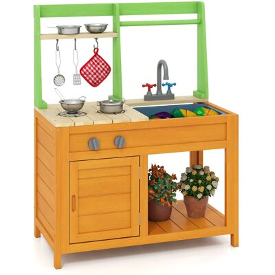 CostwayCuisine de Boue pour Enfants Cuisine de Jeu Extérieure avec Cuisinières Réalistes Robinet Évier Four et Accessoires pour 3+ Ans Orange - Publicité CostwayCuisine de Boue pour Enfants Cuisine de Jeu Extérieure avec Cuisinières Réalistes Robinet Évier Four et Accessoires pour 3+ Ans Orange - Publicité