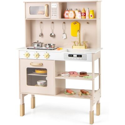 CostwayCuisine Enfant Réglable en Hauteur Cuisine en Bois avec Lumières et Sons Réels Micro-ondes Plaques de Cuisson Évier Four pour 3+ Ans Rose - Publicité CostwayCuisine Enfant Réglable en Hauteur Cuisine en Bois avec Lumières et Sons Réels Micro-ondes Plaques de Cuisson Évier Four pour 3+ Ans Rose - Publicité