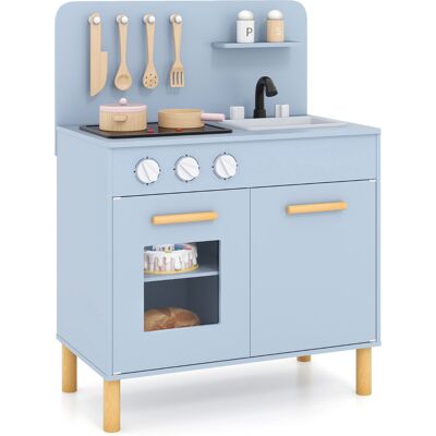 CostwayCuisine de Jeu pour Enfants de +3 Ans Cuisine de Jeu En Bois avec Lumières Sons Cuisinières Evier Four et Accessoires de Cuisine Bleu - Publicité CostwayCuisine de Jeu pour Enfants de +3 Ans Cuisine de Jeu En Bois avec Lumières Sons Cuisinières Evier Four et Accessoires de Cuisine Bleu - Publicité