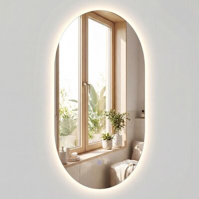 CostwayMiroir avec LED Miroir Mural Ovale Incassable sans Cadre avec Température de Couleur Réglable à 3 Modes Fonction 80 x 50 CM Argent - Publicité CostwayMiroir avec LED Miroir Mural Ovale Incassable sans Cadre avec Température de Couleur Réglable à 3 Modes Fonction 80 x 50 CM Argent - Publicité