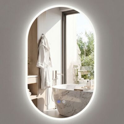 CostwayMiroir Éclairé de Salle de Bain 90 x 55 CM Miroir Incassable Rétroéclairé avec 3 Couleur Réglables Fonction Anti-Buée Argent - Publicité CostwayMiroir Éclairé de Salle de Bain 90 x 55 CM Miroir Incassable Rétroéclairé avec 3 Couleur Réglables Fonction Anti-Buée Argent - Publicité