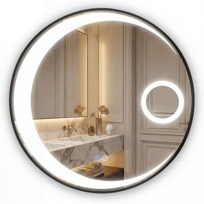 CostwayMiroir de Salle de Bain LED 61 CM Cadre en Aluminium Miroir Intelligent à Capteur Mural avec Fonction Anti-buée 3 Couleurs de Lumière Noir - Publicité CostwayMiroir de Salle de Bain LED 61 CM Cadre en Aluminium Miroir Intelligent à Capteur Mural avec Fonction Anti-buée 3 Couleurs de Lumière Noir - Publicité